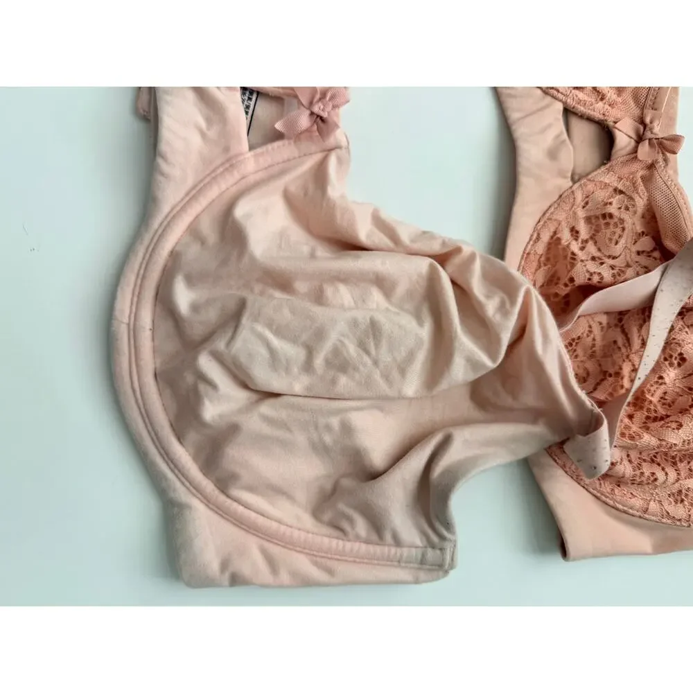 Victoria's Secret 38DDD Nude Lace & Full Coverage Bra Bundle